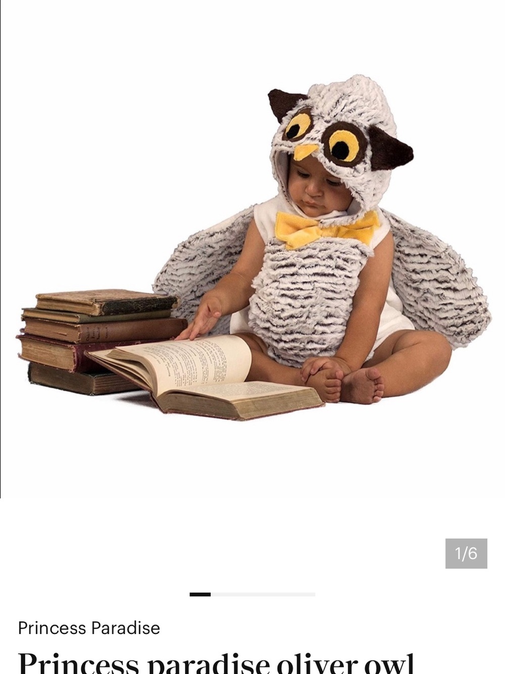Adorable Oliver The Owl Baby Costume By RUBIES II Size 6-12 Months